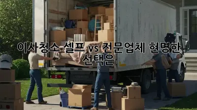 이사청소, 셀프 vs 전문업체: 현명한 선택은?